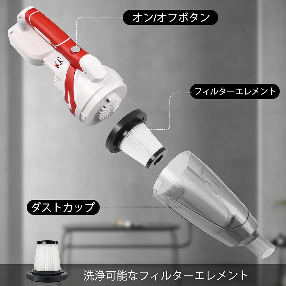 Cordless Vacuum Cleaner 18V 160W Cordless Vacuum Cleaner Suction Power 10kpa Compatible with Makita Battery Handy Vacuum Cleaner Compatible with Makita Vacuum Cleaner (Battery Charger Sold Separately) (Red)