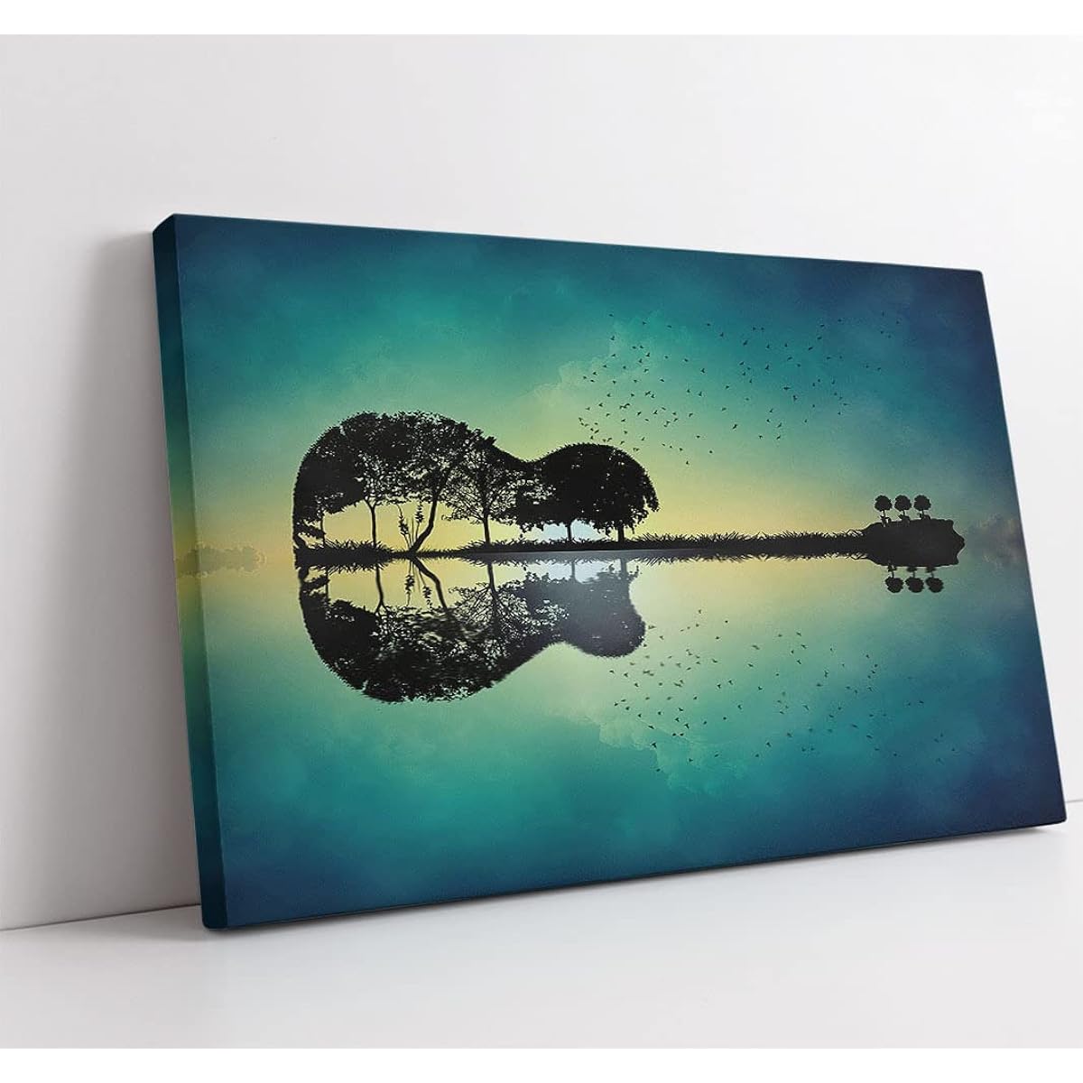 Music Wall Decor Guitar Art Guitar Tree Island Music Wall Art Guitar Wall Art Music Studio Decor Music Art Guitar Art Wall Decor Music Poster for Bedroom Bedroom Bedroom Decor (71.82cm Height x 100.82cm Width)