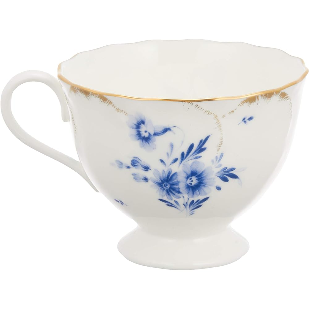NARUMI Cup Saucer Set Fiorista 200cc Blue Floral Pattern Elegant and Elegant Design Pair Tea/Coffee Use Gift Box Included 52035-20379