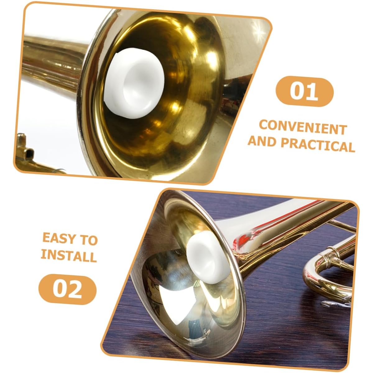 VICASKY 4 mouthpiece horn speaker horn white collar toone trumpet horn white tone play mouthpiece tone ad