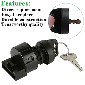 4011002 Polaris Ignition Switch Key for Polaris RZR Ranger XP 570 800 900 1000 3 Position Off Run Start 6 Pin with 2 Keys 4012165 Polari Key Switch