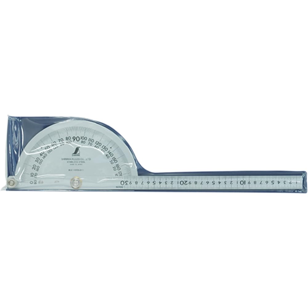 Shinwa Sokutei Protractor Diameter 210 2 Rods with 30cm Scale No.300 Silver 62839