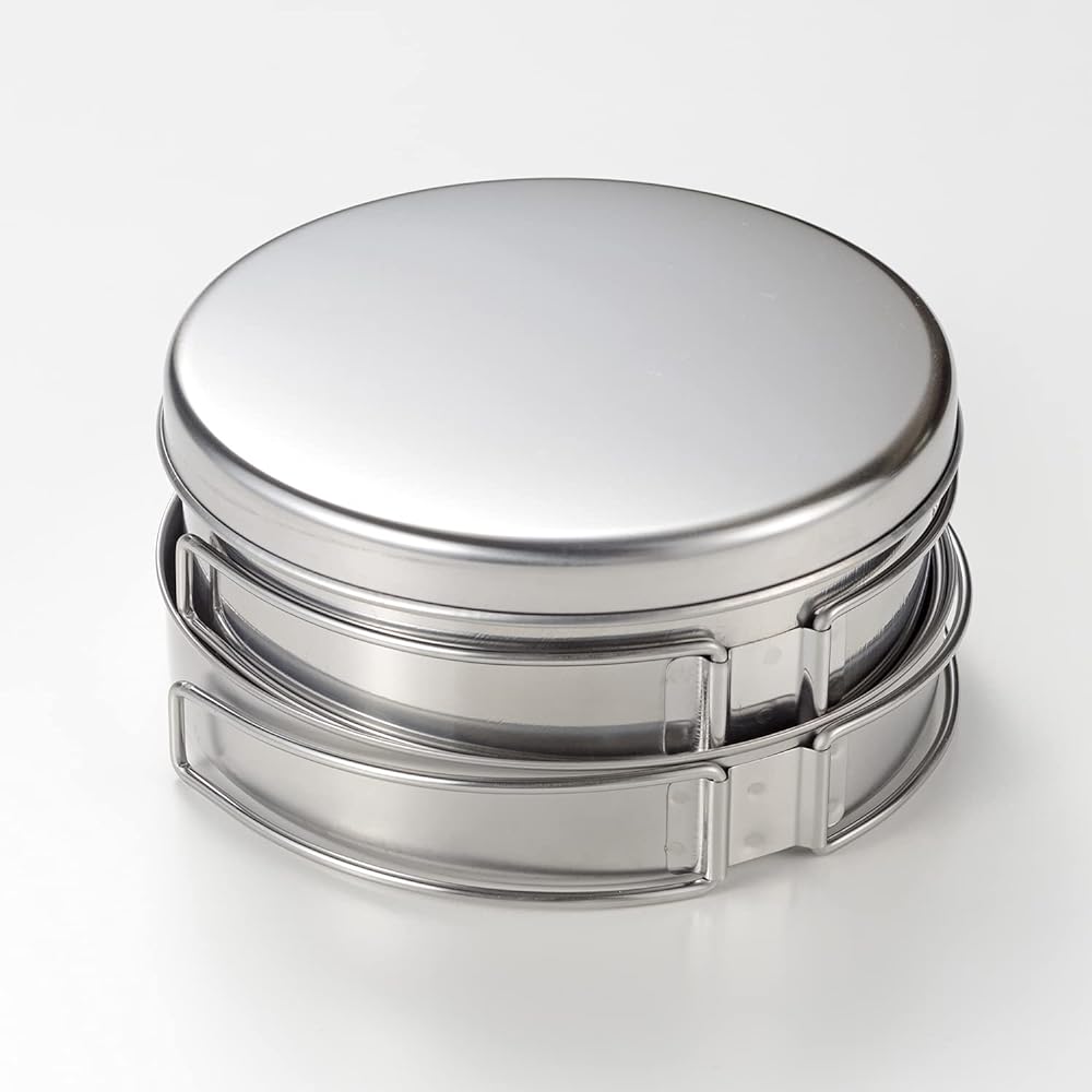 Wahei Freze Japanese Cooker Set 5 Pieces A Stainless Steel Camping Cooking Rice Cooking Stackable Compact Storage MH-1542