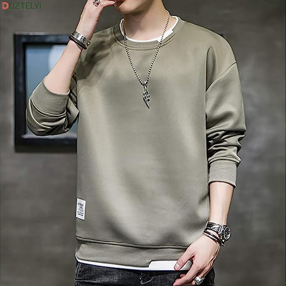 DUZTELYI Sweatshirt Men's Parka Long Sleeve T-Shirt Pullover Autumn Clothes Loose Casual Stylish Large Size Tops Spring Autumn Winter DU700