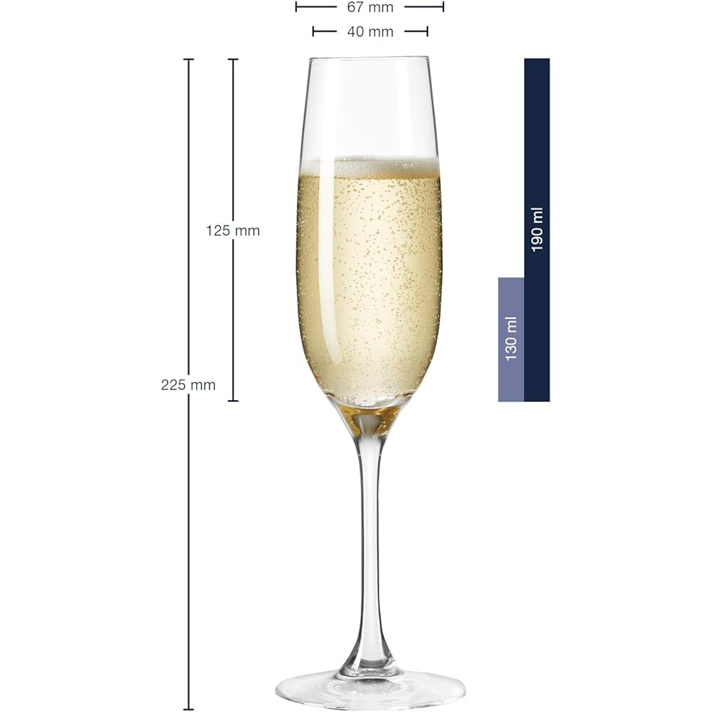 LEONARDO Champagne Glass Clear Size:∅6.7×H22.5cm Champagne Glass 190ml Ciao+ 061445 6 pieces