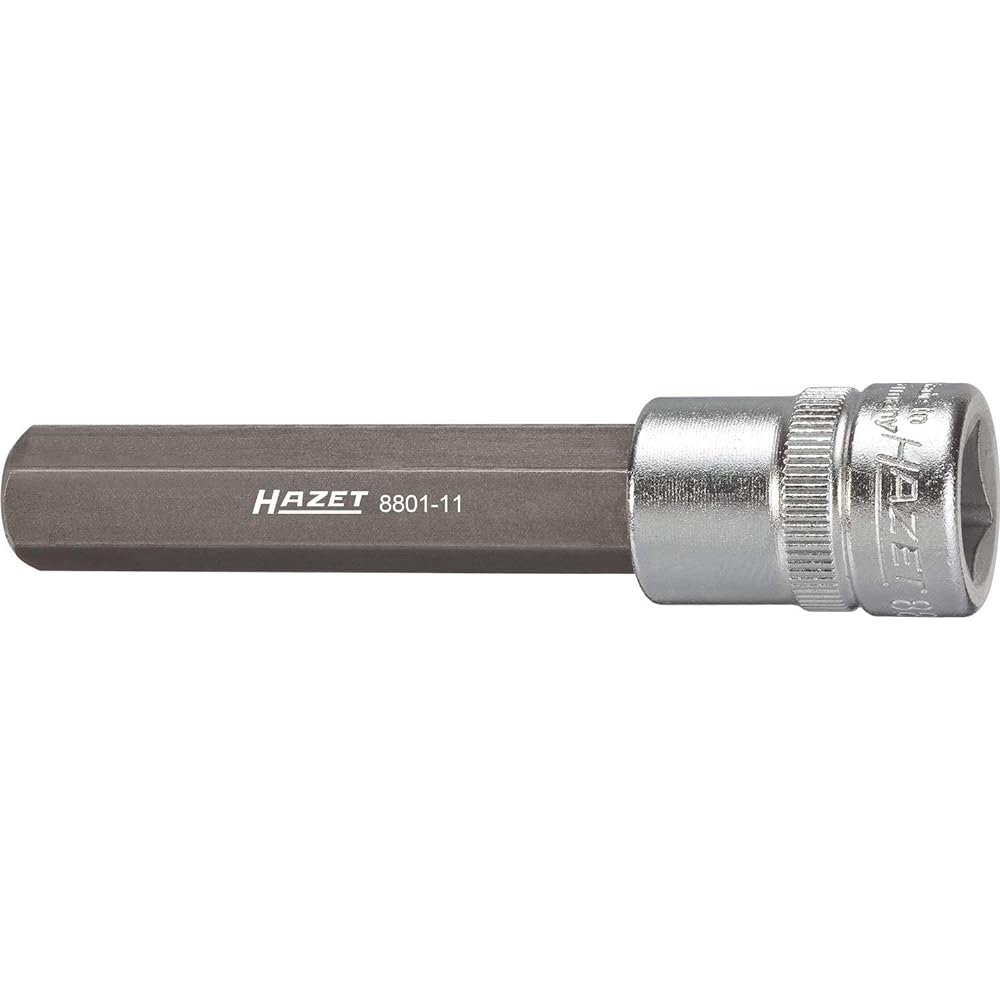 HAZET Hexagon Socket 8801H11 Width across flats: 11 x Drive angle: 9.5 x Total length: 87.5mm 1 piece