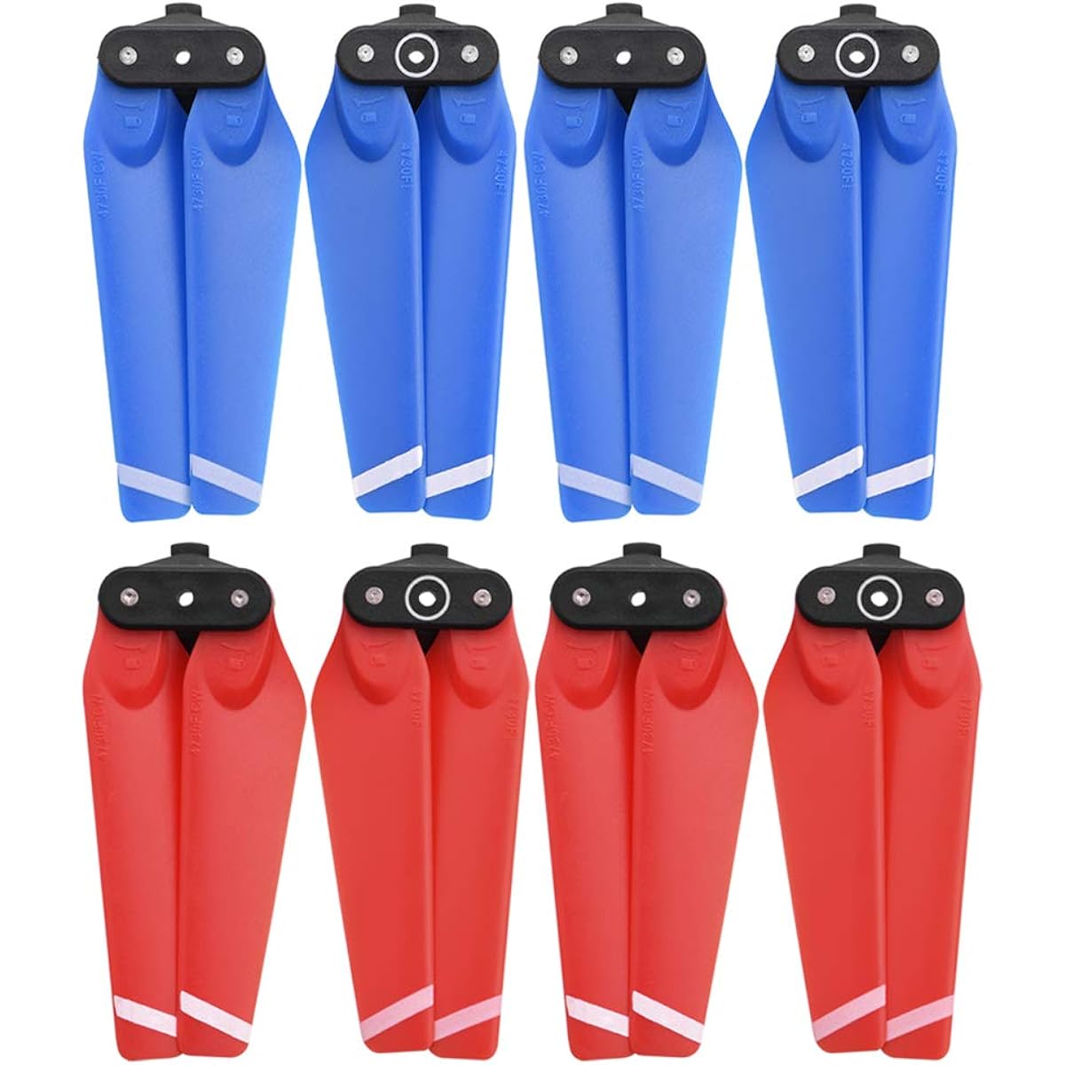 HeiyRC 8pcs Propellers for DJI Spark Drone 4730F Quick Release Foldable Blade Props for Spark Blue & Red
