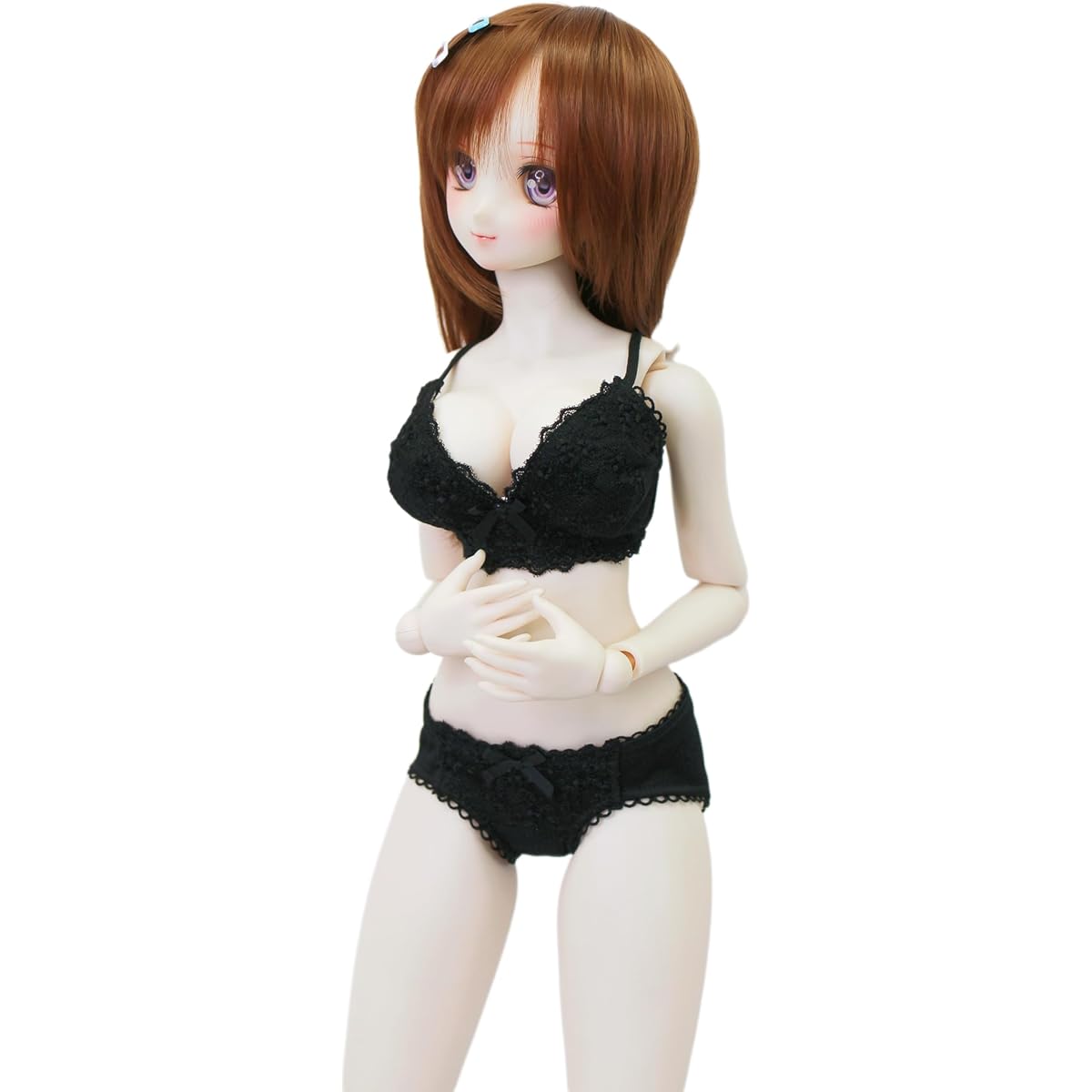 [Petite Marie] 1/3 DDdy compatible lingerie set, underwear, bra and shorts set, black, smooth material, floral embroidery, floral lace, 60cm doll, BJD doll clothes [Petite Marie] [No.0196]