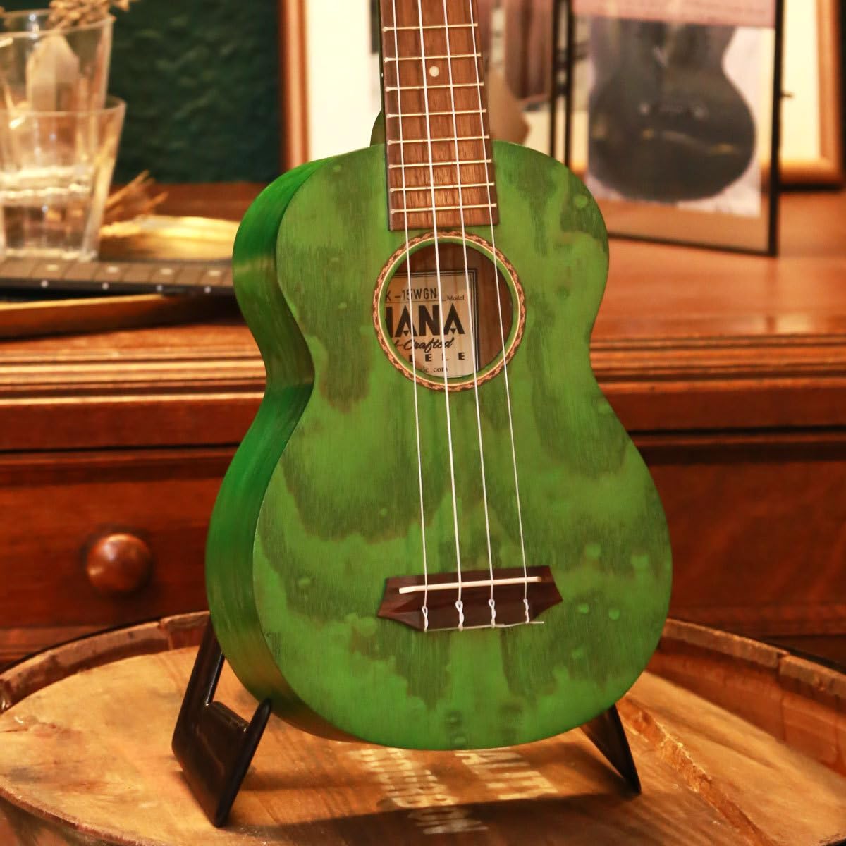 "Ohana SK-15W Green" Soprano Ukulele Willow Laminate Willow Green Ohana Soprano Ukulele
