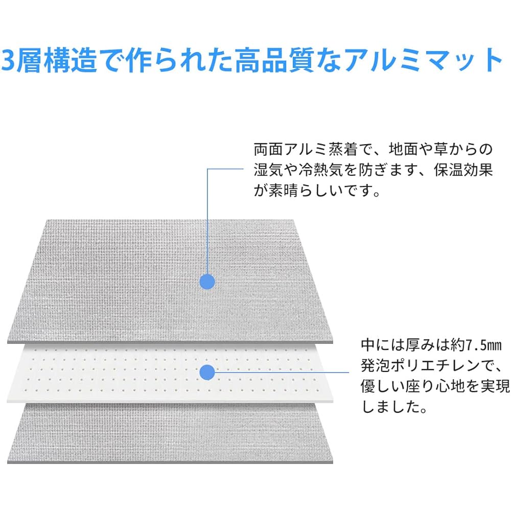 Silver mat, extra thick 8mm, for camping, 100/120/150/180/200/250/300cm x 200cm, aluminum mat, aluminum sheet, camping mat, heat retention, disaster prevention, waterproof, insulation mat, double-sided aluminum vapor deposition, foldable, leisure sheet,