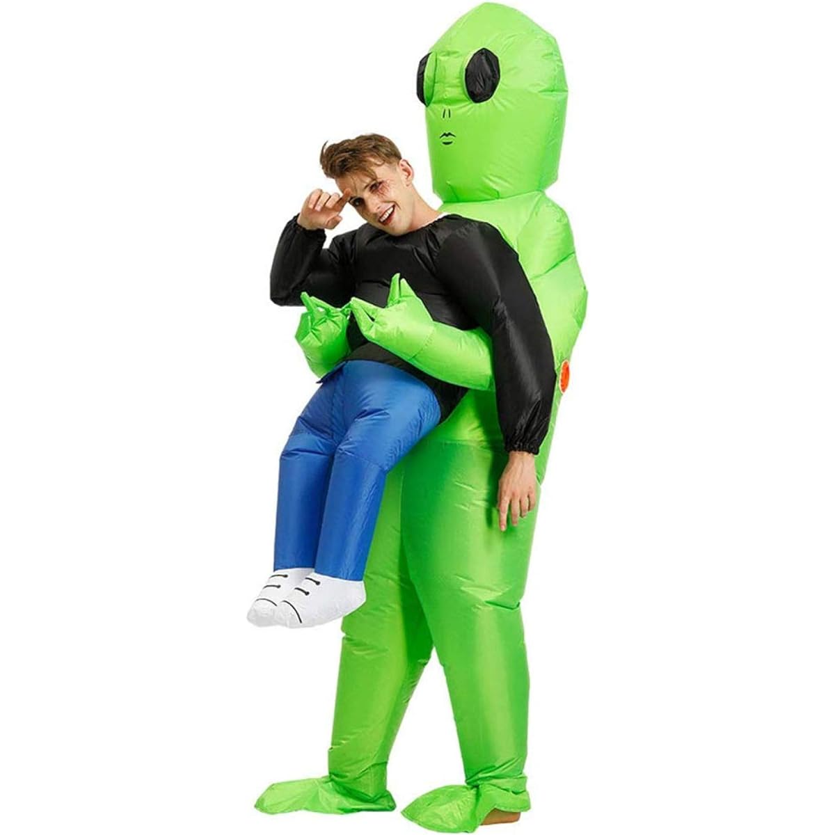 Alien Inflatable Clothing, Performance Costume, Green Carry, Funny Role Playing Party, Halloween Carnival Costume,Adult
