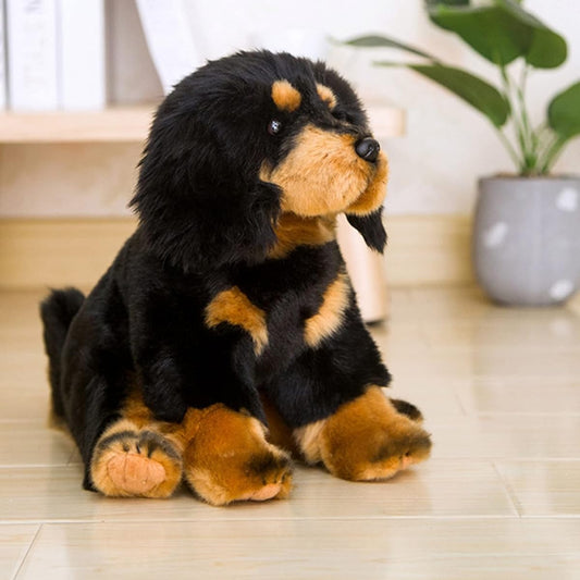 Stuffed toy dog puppy lifelike realistic long fur sleeping pillow toy hug doll fluffy fluffy fashion fun photography accessories farewell party graduation gift children girls boys A 38cm