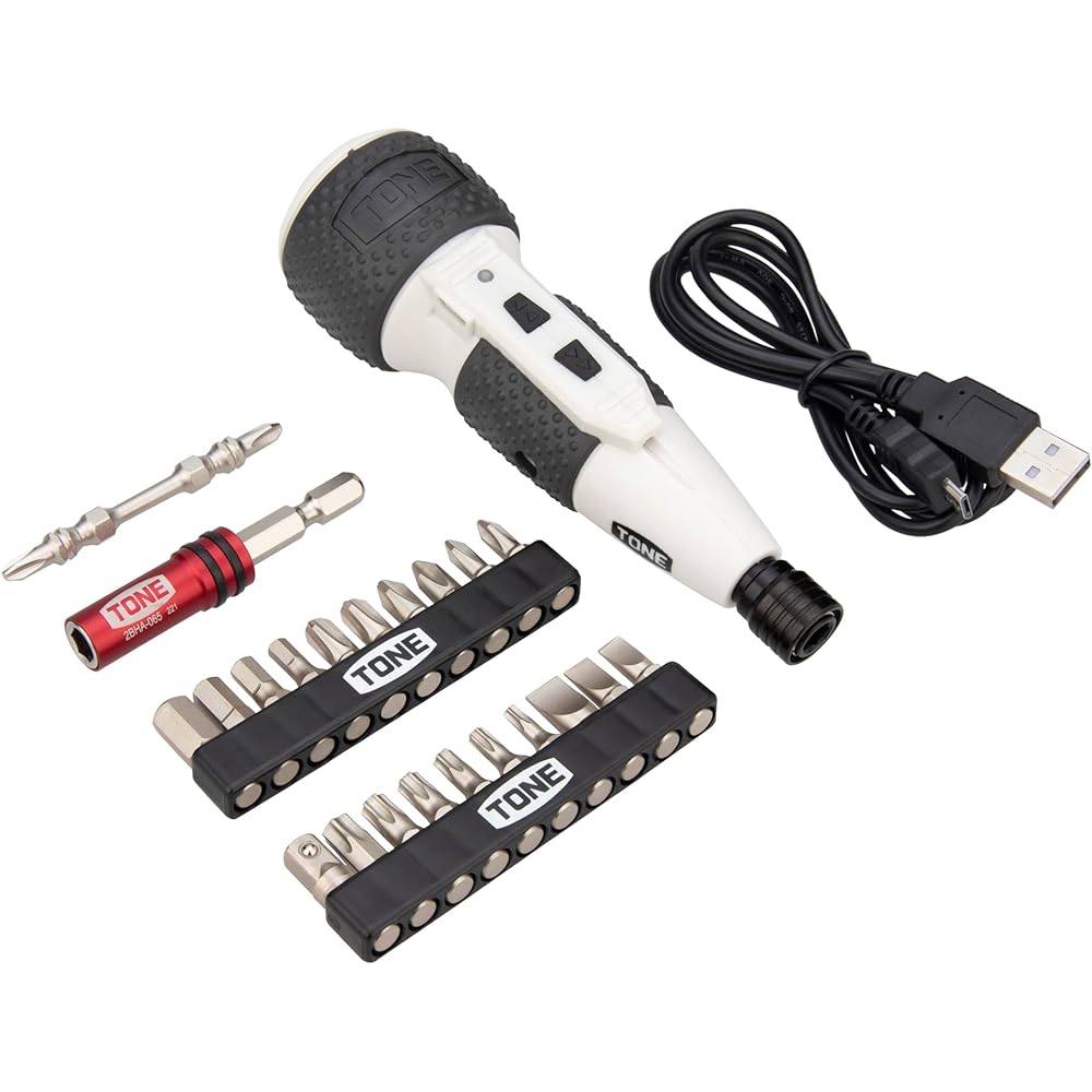 TONE Electric Screwdriver Bit Set CHD221S Bit Insertion & 6.35mm (1/4") 2.5N・m Contents 23 Pieces White