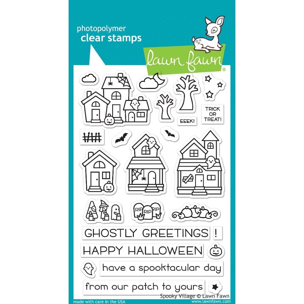Lawn Fawn Clear Stamps 4"X6"-Spooky Village -LF2014