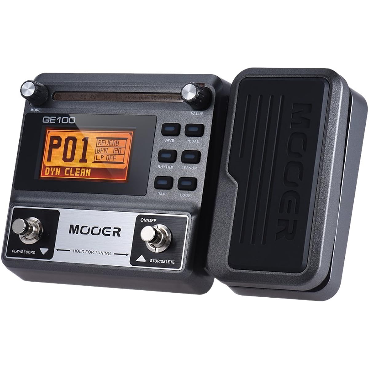 BUZHI GE100 Guitar Multi-Effects Processor Effect Pedal (180s) Tuning Tap Tempo Rhythm with Loop Recording Setting Functions for Scale & Chord Lessons