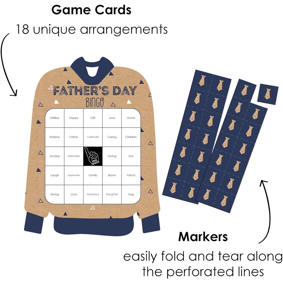 Big Dot of Happiness My Dad is Rad - Bingo Cards and Markers - Father's Day Bingo Game - Set of 18