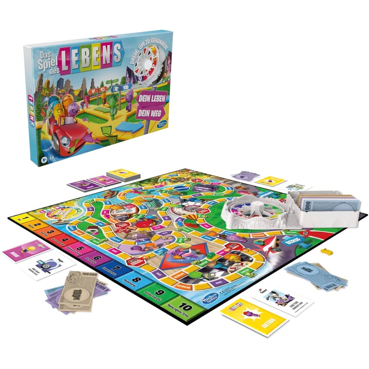 Hasbro Gaming Game of Life Board Game for the whole family for 2-4 players, for children aged 8 and up, contains colourful pens