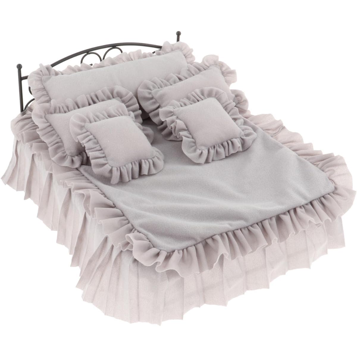 Milageto Miniature 1/6 Wrought Iron Bed Role Play Toy Decoration Furniture Model