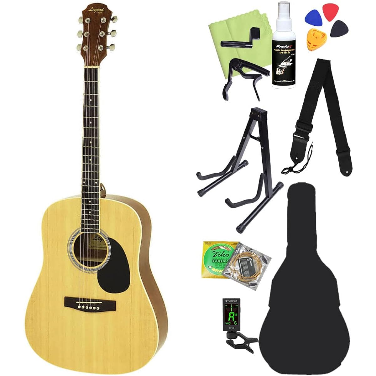 LEGEND WG-15 Acoustic Guitar Beginner 12-Piece Set N Legend