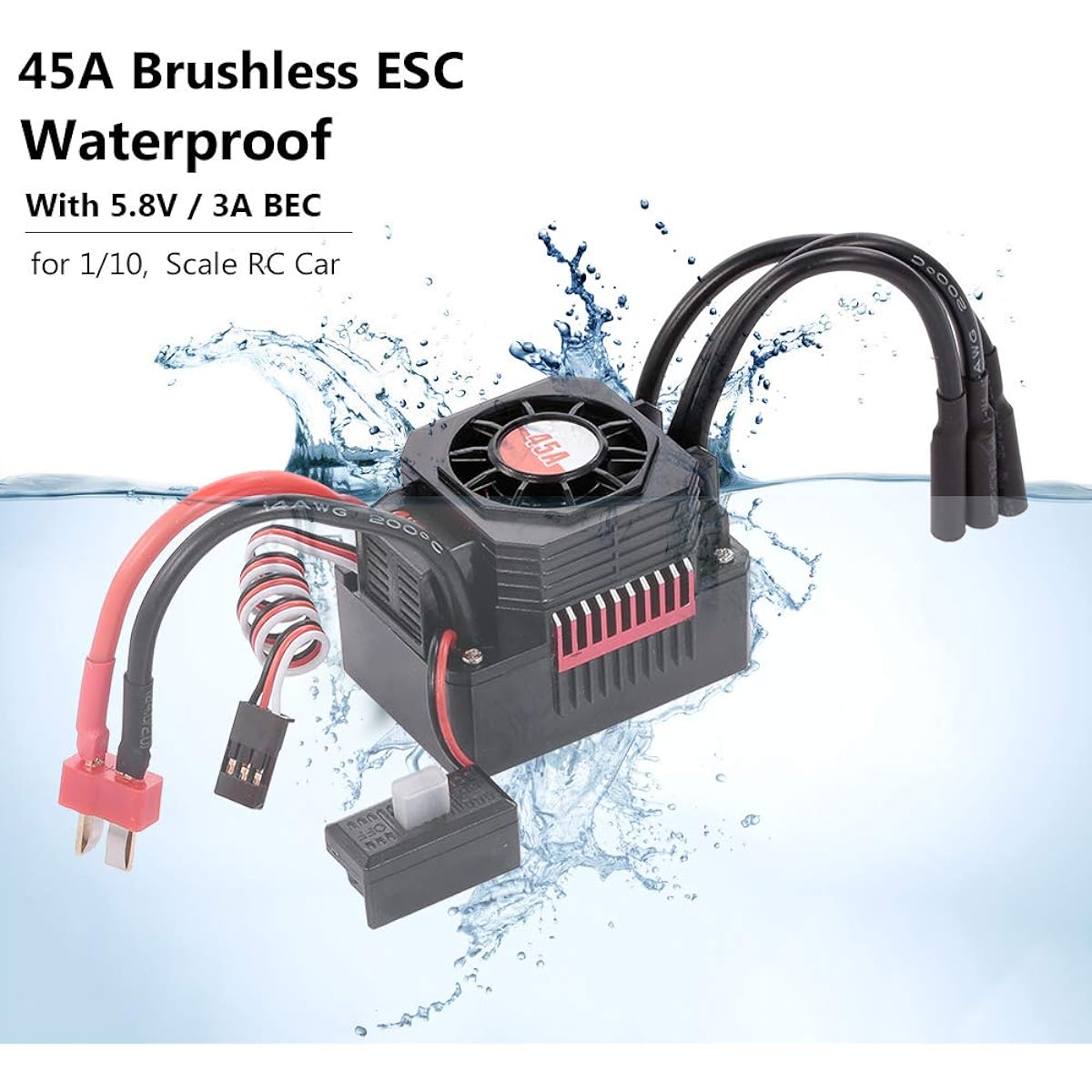 GoolRC 4370KV Brushless Motor Waterproof 45A ESC with BEC for 1/10 RC Car Truck