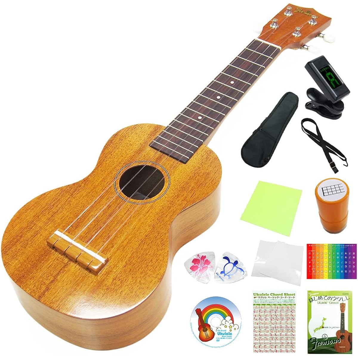 Famous Domestic Ukulele FS-5G Soprano Special 12 Piece Set Hawaiian Core (Reliable Made in Japan) (Gorgeous Tone) (u)