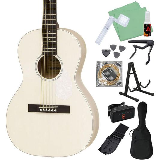 ARIA ARIA-131M UP STWH Acoustic Guitar Beginner 12-piece Set Satin White Matte Parlor Size Aria