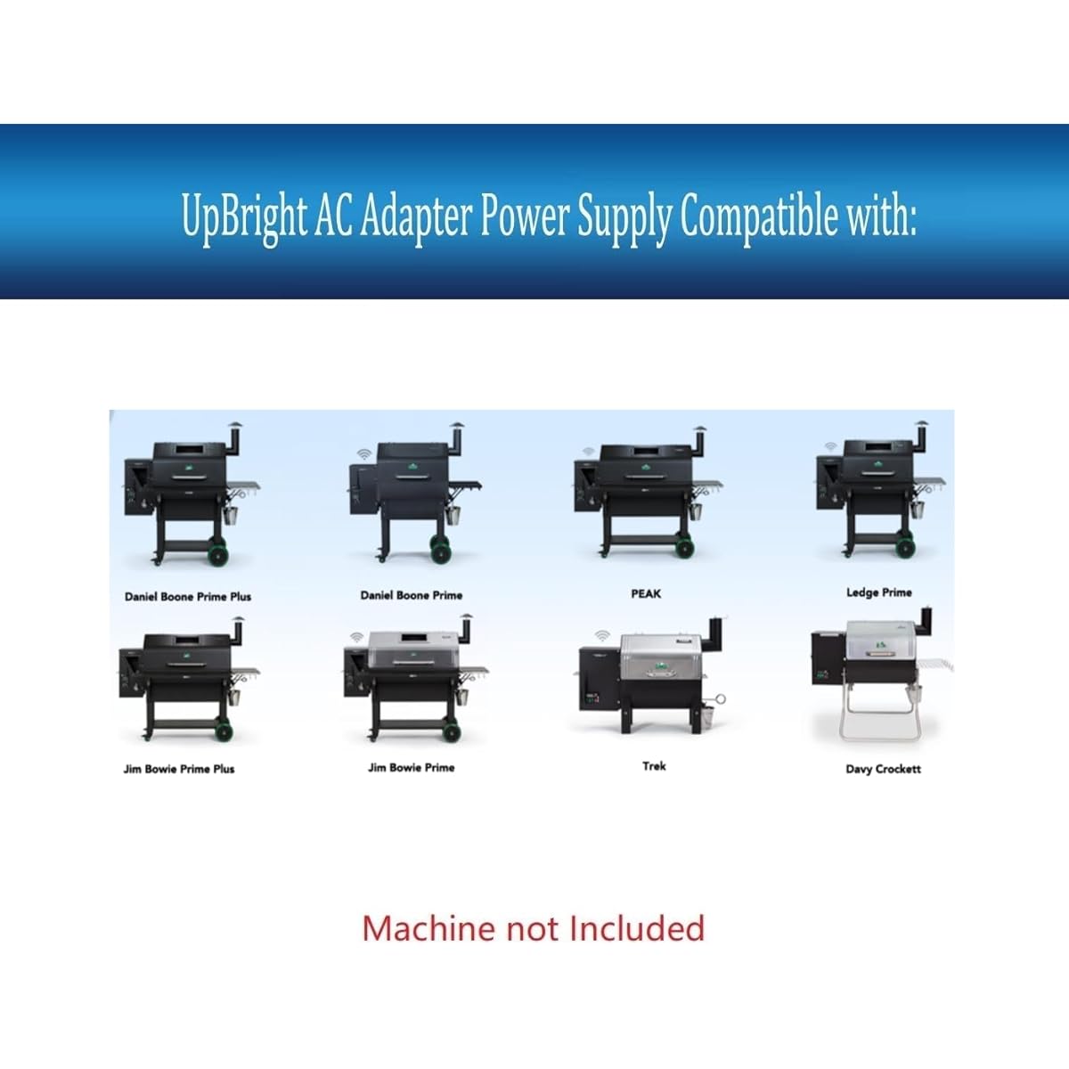 UpBright Cigarette Lighter Plug 12V 10A AC/DC Adapter for GMG Green Mountain Grill Davy Crockett Power Converter Adapter Style P-1001 GMG-ADP10A 12.0V 10.0A Power Cord Charger