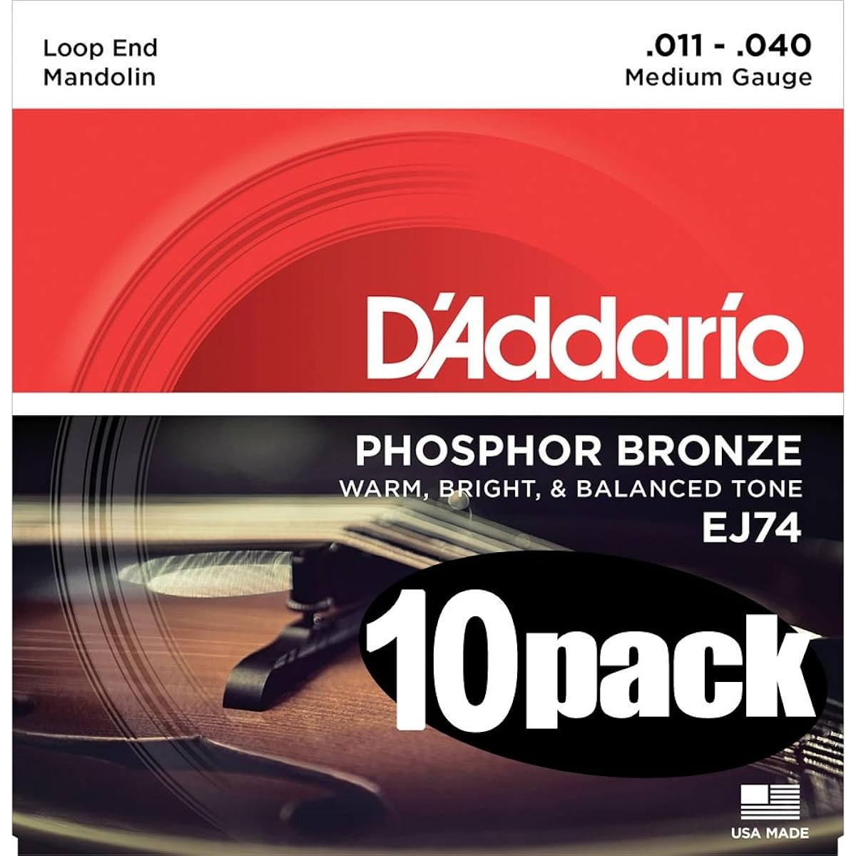 D'Addario Mandolin Strings EJ-74 x 10 Set [Domestic Genuine Product]