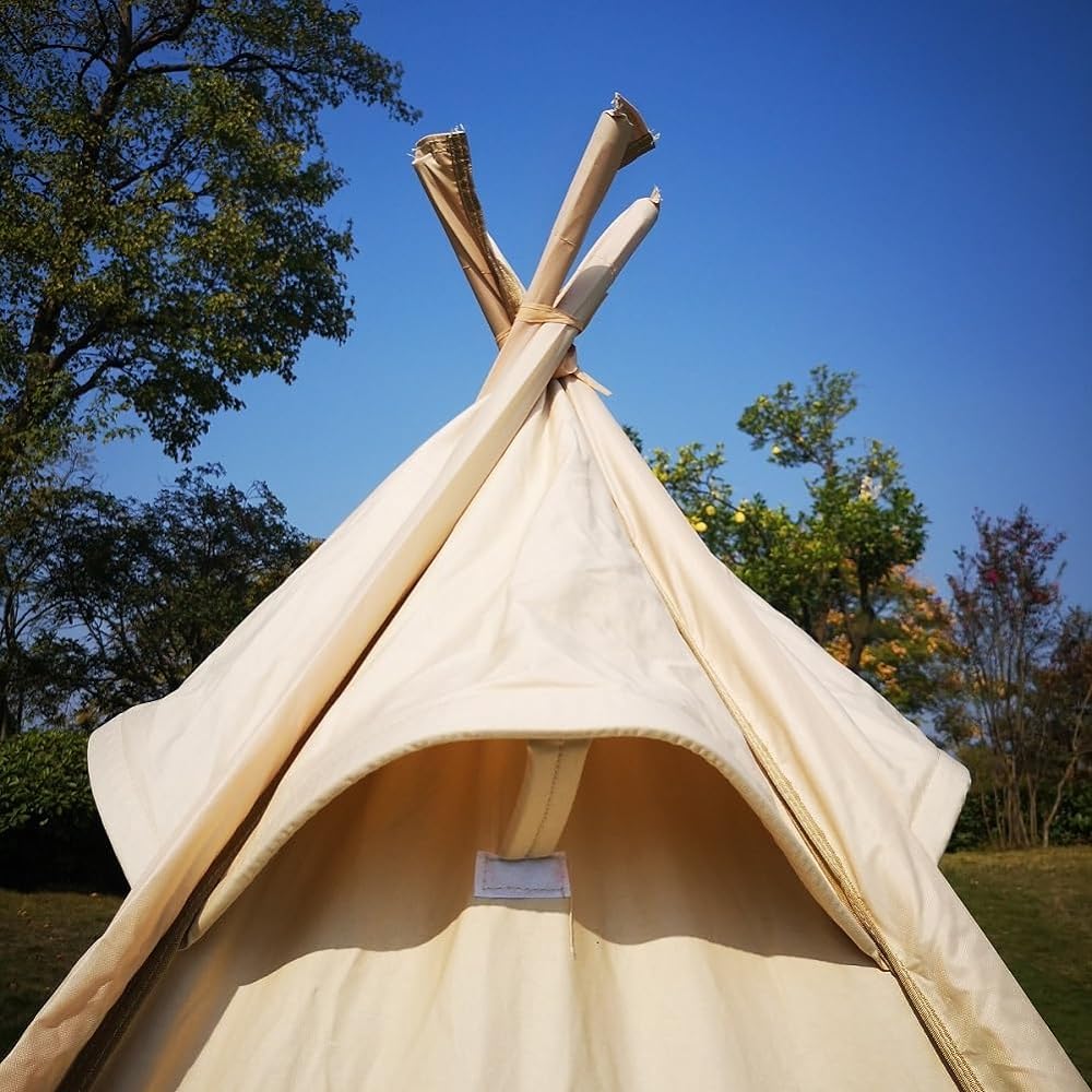 Three Season Cotton Canvas Camping Pyramid Tent 2-3 Persons