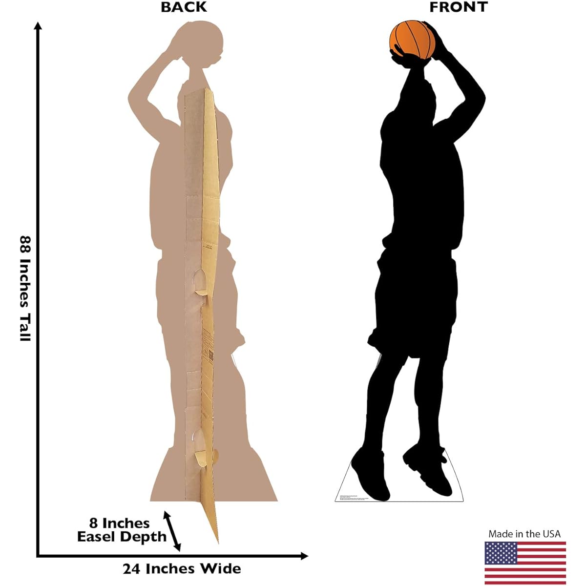 (Baskeball Player Shooting Silhouette) - Baskeball Player Shooting Silhouette - Advanced Graphics Life Size Cardboard Standup