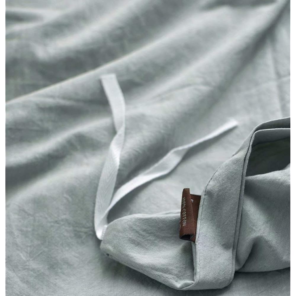 Leadtimes Duvet Cover, 100% Cotton, Mint Green, Duvet Cover, Bedding Set, Pillowcase Included, Quick Drying Type, For Both Western and Japanese Style, Suitable for All Seasons, Stylish, Bedding Cover, Soft to the Touch (Mint Green, Double)