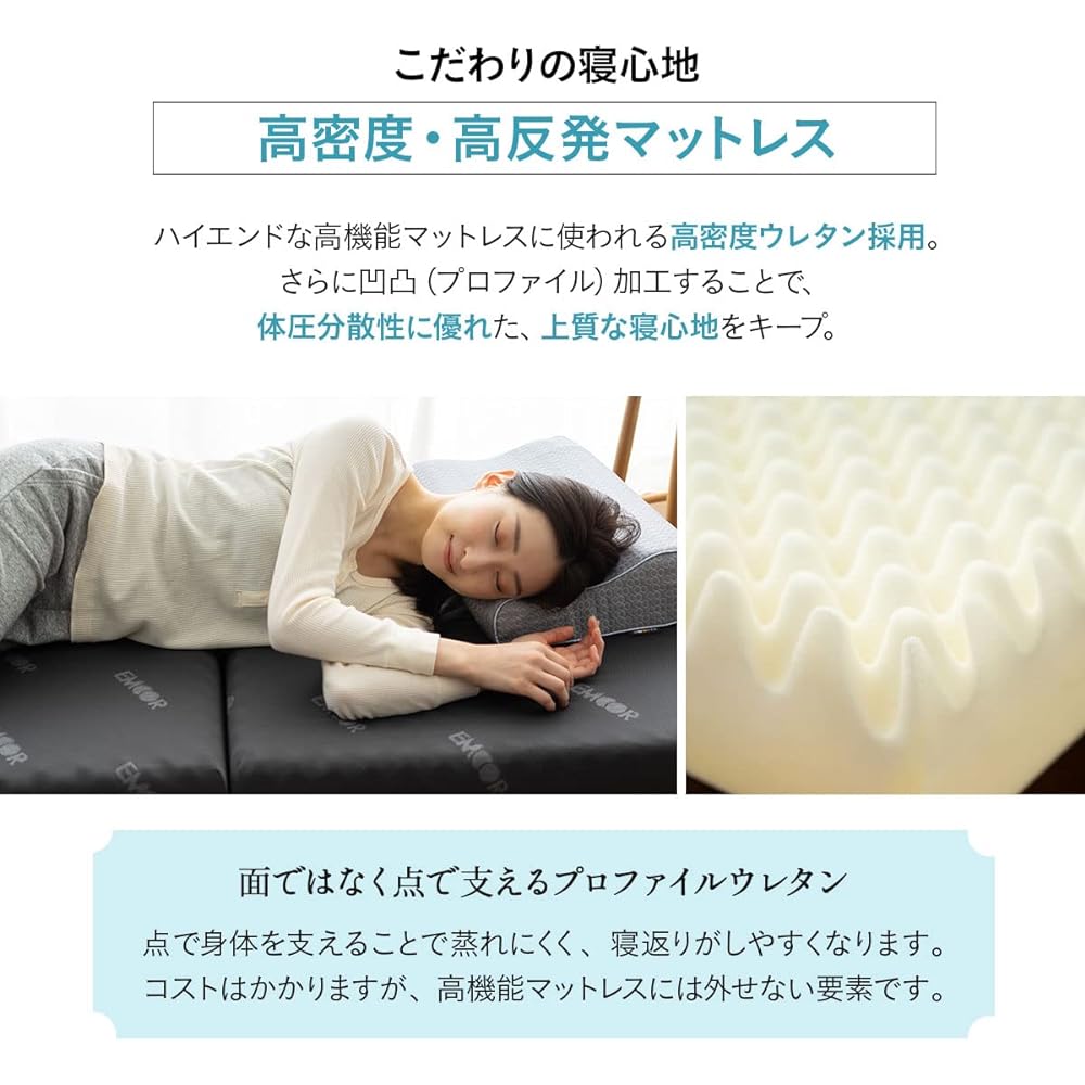 Emur Mattress Single Tri-fold High Resilience Mattress 8cm Thickness Good Sleep Restful Sleep Futon Mattress Start Mattress