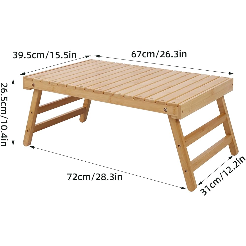 SUN-YE Outdoor Table Camping Table Folding Camping Made of Natural Bamboo with Exclusive Storage Bag Set of 1