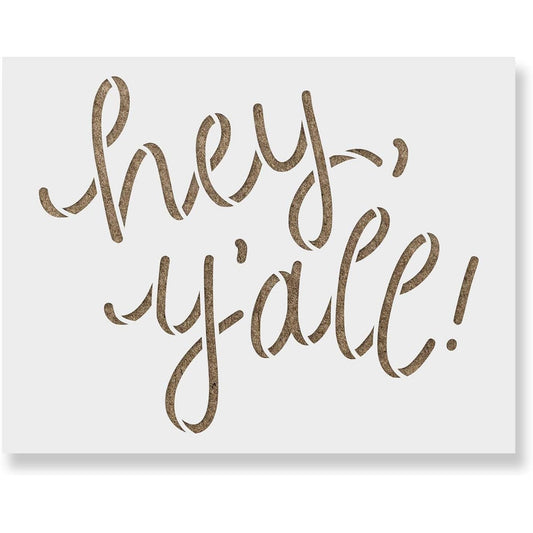 Hey Y'all Stencils - Reusable Stencils for Painting - DIY Hey Y'all Home Decor