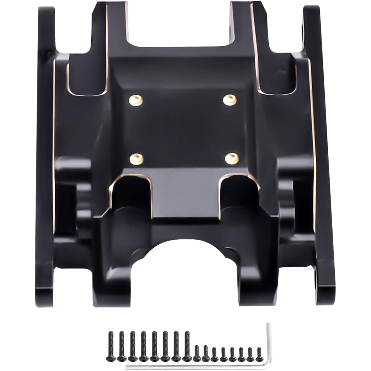 CrazyHobby Brass Skid Plate Transmission Mount for 1/18 Traxxas TRX4M Upgrade 66g (Black Gold)