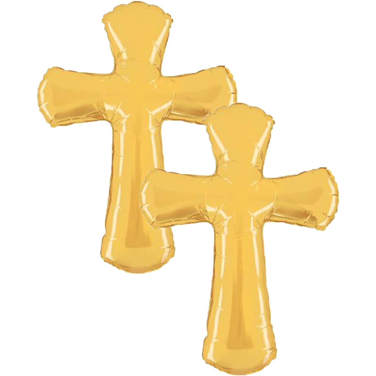 Gold Cross Jumbo 44" Foil Party Balloons, Set of 2