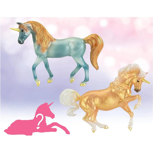 Breyer Horses Stablemates Mystery Unicorn Foal Surprise | Open and Surprise Foal | Set of 3 Unicorns | Horse Toys | Horse Figurines | 3.75" x 2.5" | 1:32 Scale | Model #6121