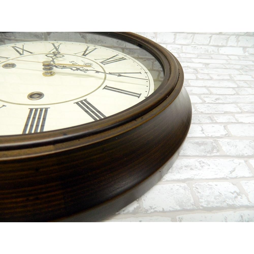 Santel Made in Japan EU Style Classical Radio Controlled Wall Clock (Roman Letters) Antique Brown DQL674-R