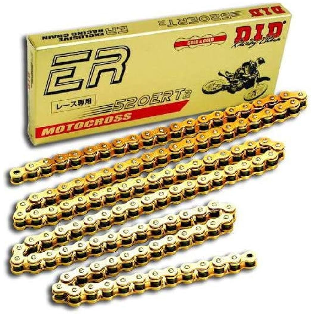 D.I.D Motorcycle Chain with Clip Joint 520ERT3-114RB G&G (Gold) SDH Pin Processing for Two Wheels Motorcycle 906388