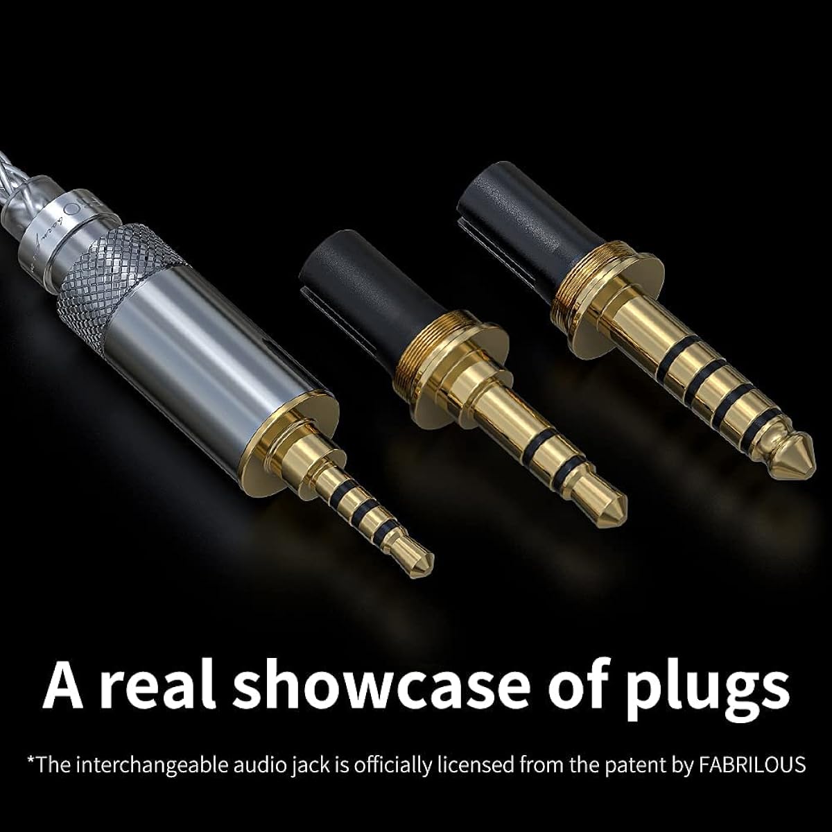 FiiO FH5s 2BA+2DD Quad Driver Hybrid In-Ear HiFi Stereo Earphones MMCX High Purity Cable Replaceable Plug 2.5mm/3.5mm/4.4mm (Black)