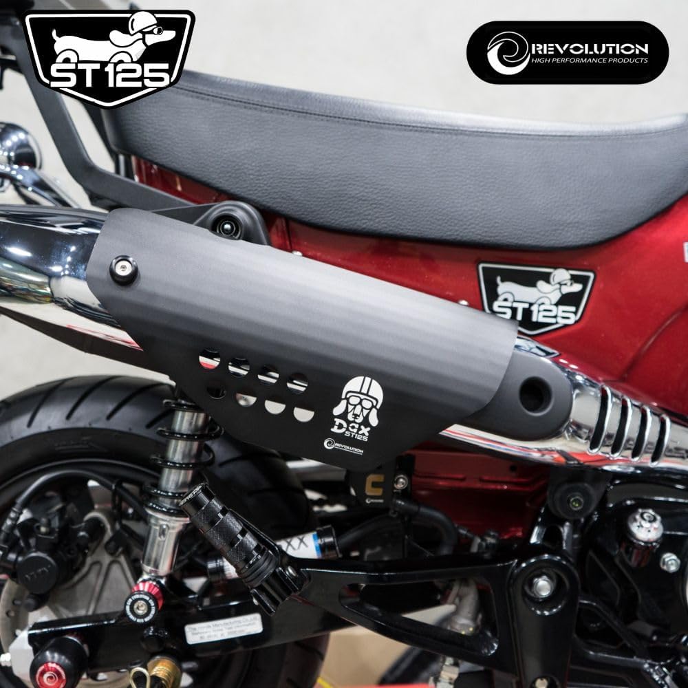 REVOLUTION Muffler Guard for Honda DAX125/DAX125 MUFFLER GUARD COVER for Honda ST125 Muffler Protector 4 Colors JB04 (Black)