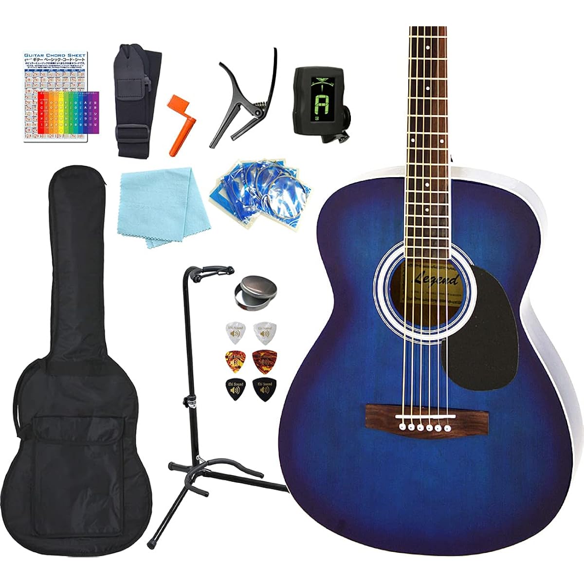 Acoustic Guitar Acoustic Guitar Beginner 13 Piece Set Legend FG-15 Start Set Acoustic Guitar Introduction BLS [98765]