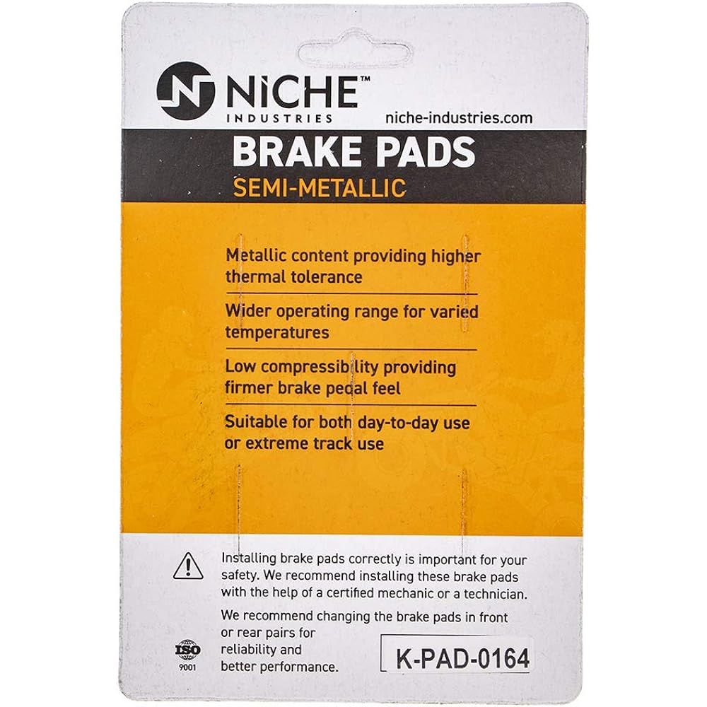NICHE Brake Pad Set Harley-Davidson Street Glide Dyna Road King 44082-00E Front Rear Semi-Metallic 2 Pack