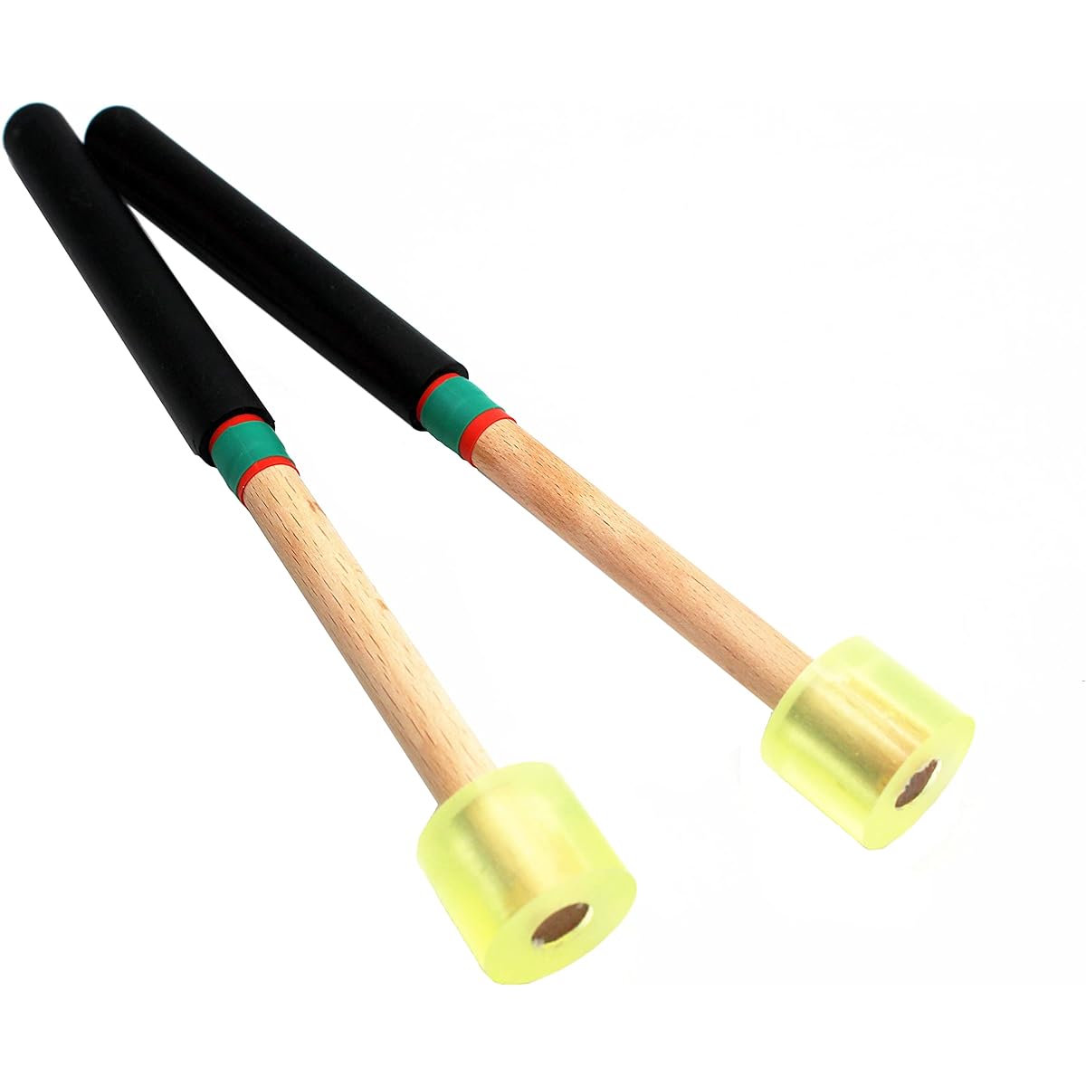 TUOREN 8.3 Inch Rubber Head Percussion Mallet Stick for Tenor Steel Pan Steel Tongue Drum Wooden Handle