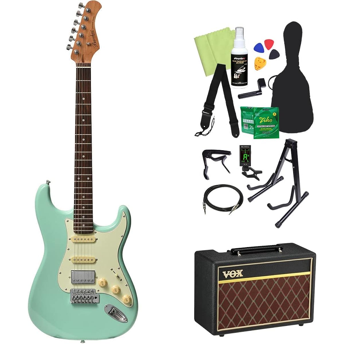 Bacchus BST-2-RSM/R Electric Guitar Beginner 14-piece Set [With VOX Amplifier] SFG Stratocaster Type Bacchus