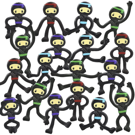 ArtCreativity Mini Bendable Ninjas, Set of 48 Ninja Toys for Boys and Girls, 4 Assorted Colors, Ninja Party Favors, Ninja Gifts, Ninja Gifts for Kids, Stress Relief Toys for Boys and Girls