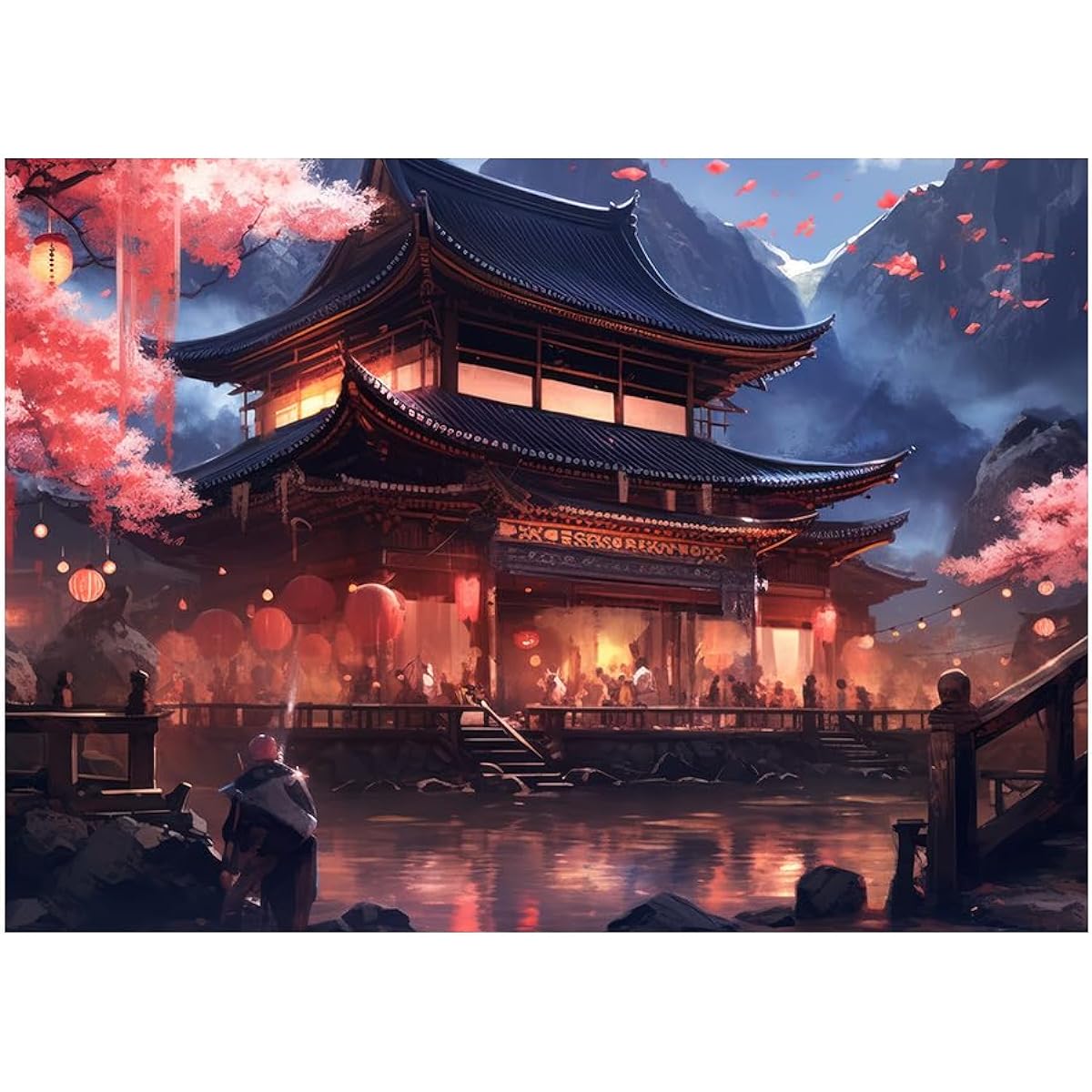 Ravnspire 1000 Piece Jigsaw Puzzle for Adults/Teens 27.5" x 19.7" (Collection 1: Geisha Temple)