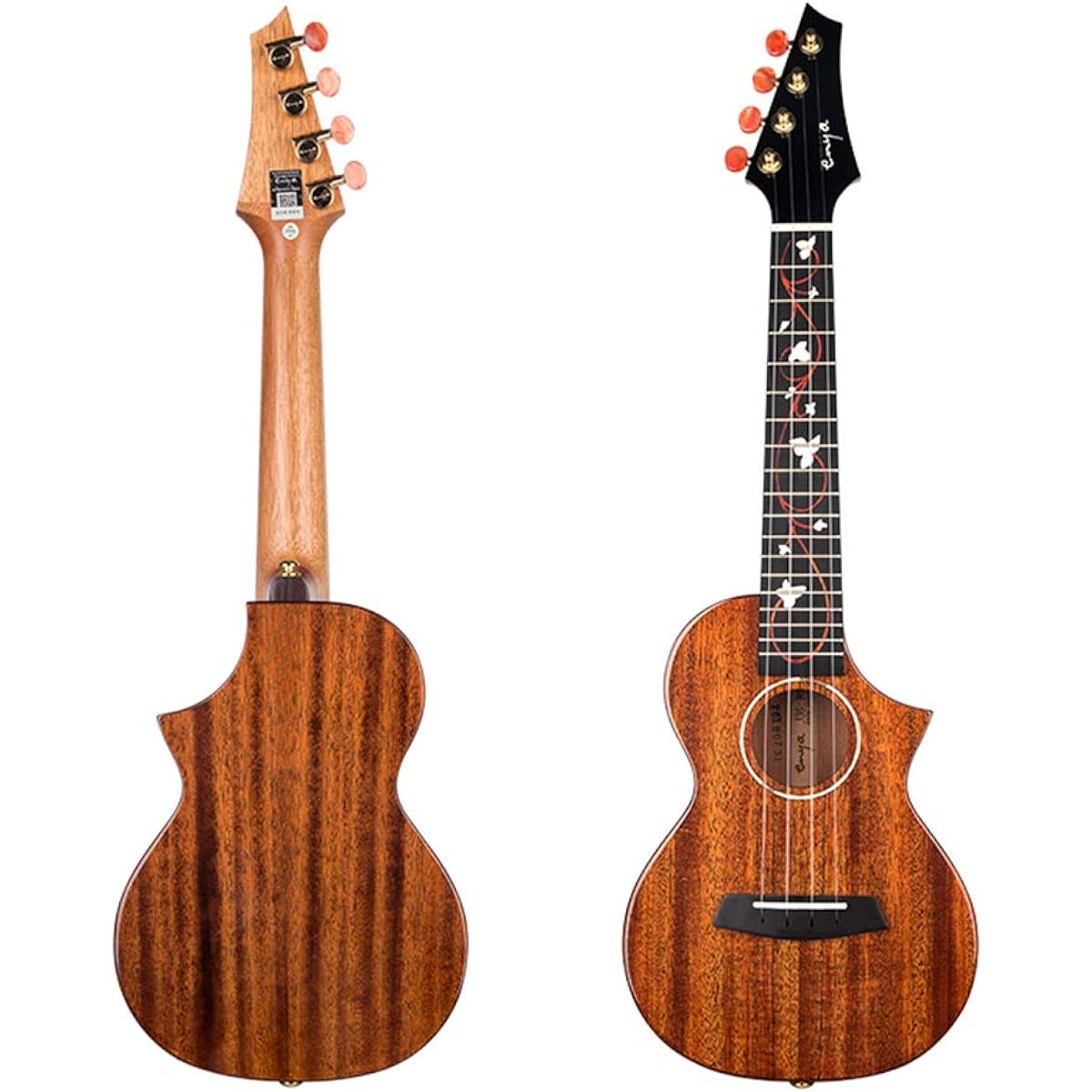 [Enya EUC-M6 EQ] Enya ukulele concert size (mahogany, all veneer), electric ukulele, for beginners and intermediate/advanced players, with A1U pickup, high gloss, case included, safe shipping after inspection (wood color) )