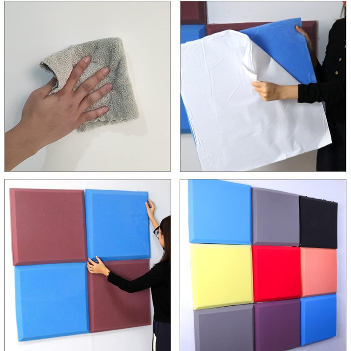 Acoustic Foam Tiles, 10 Pack 50*50*5CM Soundproofing Foam Panels Home Studio Sound Treatment Foam for TV Room, Kids Room, Office (A 50*50*5CM) (A 50*50*5CM)