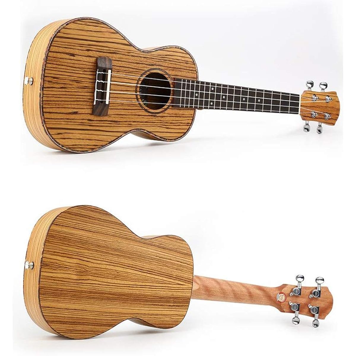 Ukulele Strip Zebrawood 23 Inch Traditional Concert Ukulele Hawaii Kids Small Guitar with Gig Bag Suitable for Music Lovers (Color: Wood, Size: 23 inches)